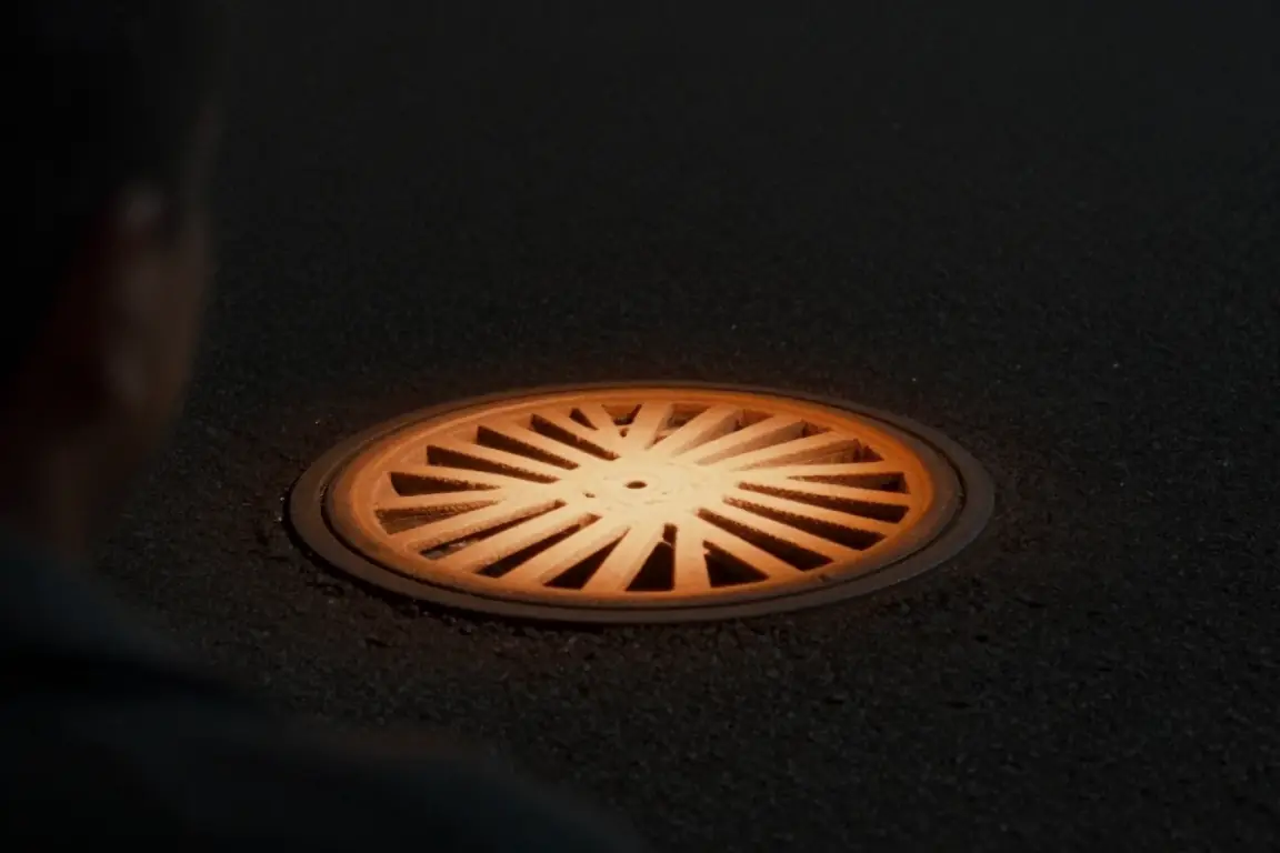 Excavation spotlight over a sewer access point